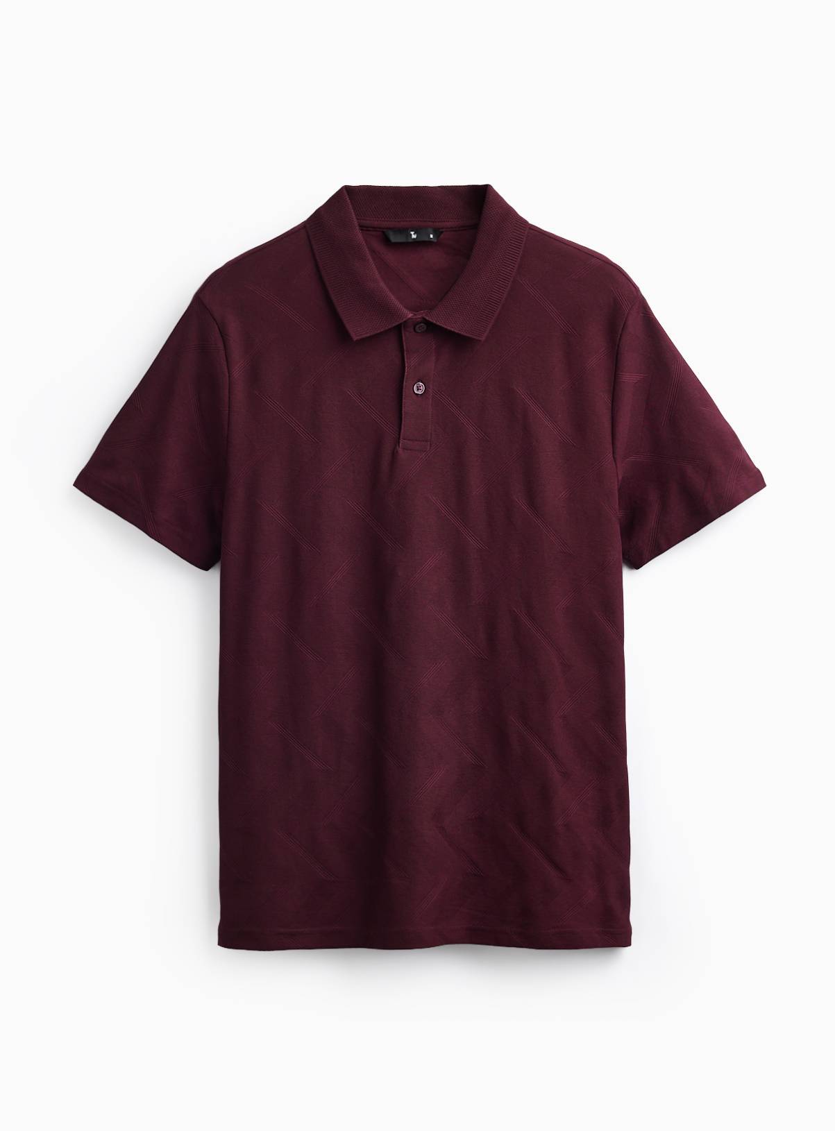 Dark Red Patterned Polo Shirt XXXL - Image 3